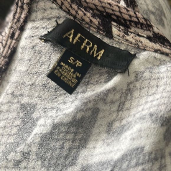 AFRM Jamie Print Open Back Short Sleeve Dress SNAKE print Size S - Picture 3 of 4